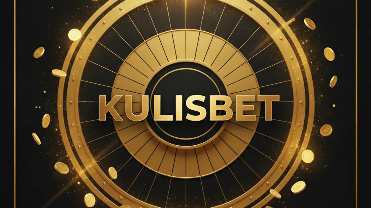 Ortasında Kulisbet yazan altın şans çarkı ve uçuşan altın paralar